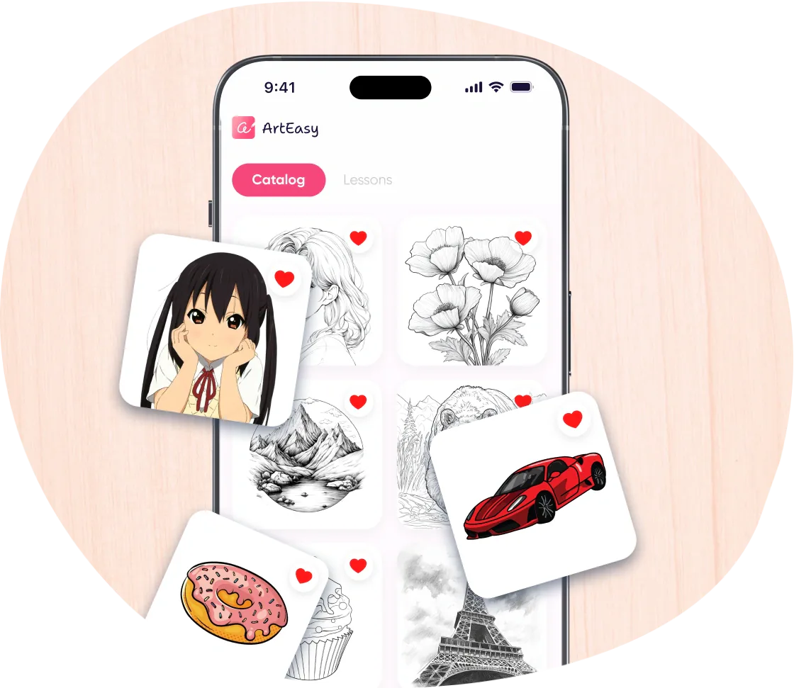 App de dibujo con AR ArtEasy con las plantillas guardadas para calcar