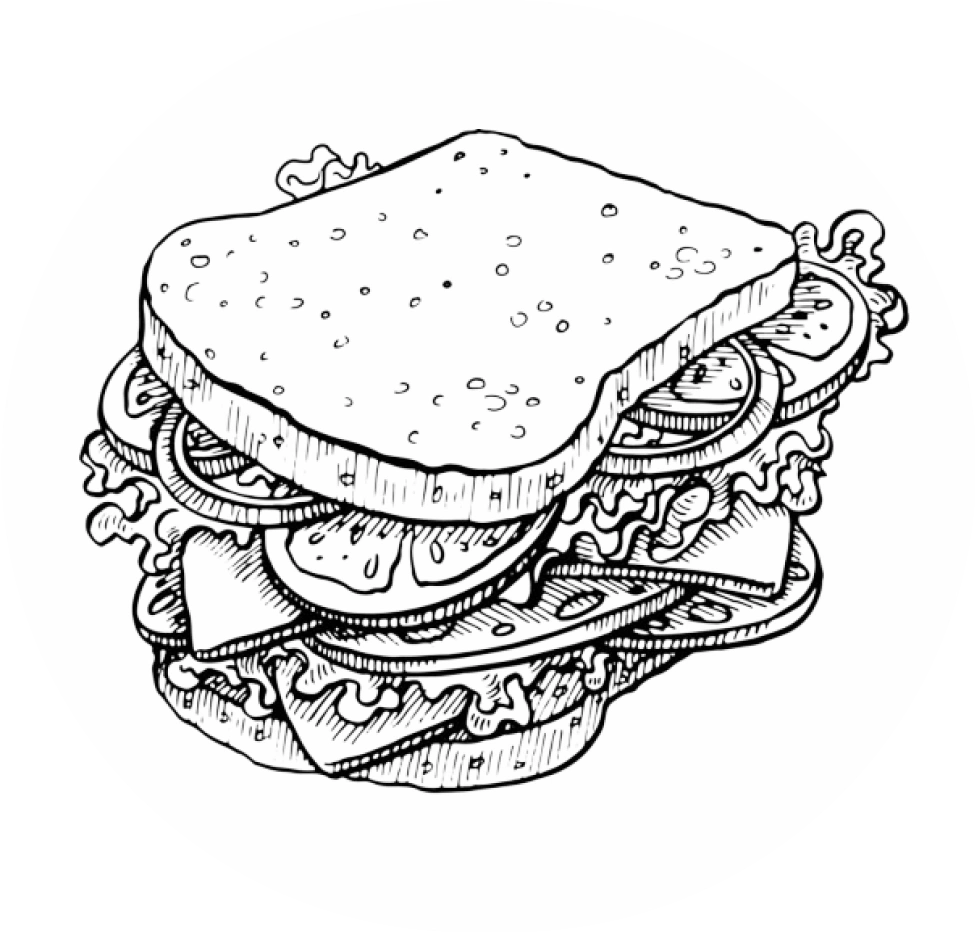 Plantilla de dibujo de comida