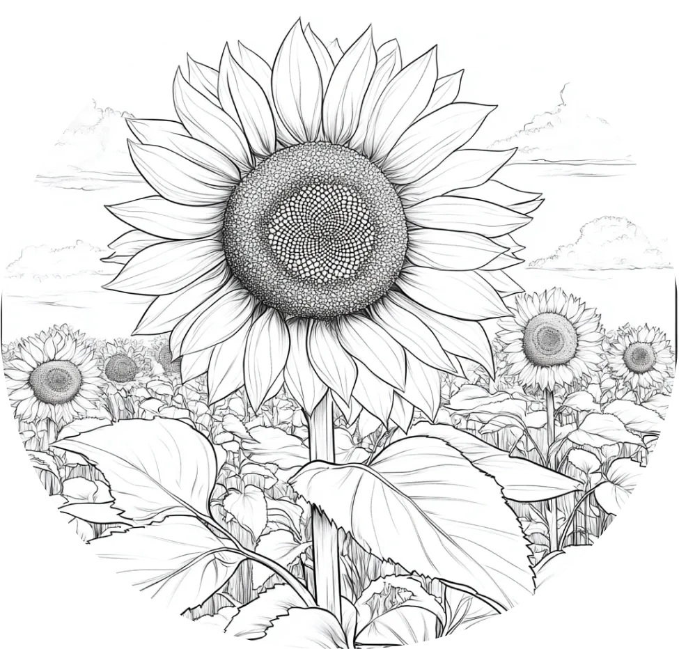 Plantilla de dibujo de naturaleza